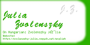 julia zvolenszky business card